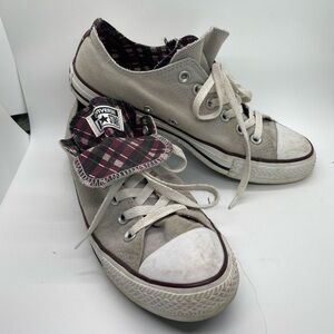Converse double tongue grey sneakers